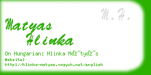 matyas hlinka business card